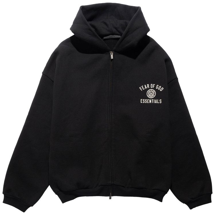 Fear of God Essentials Heavy Fleece Full Zip Hoodie Black