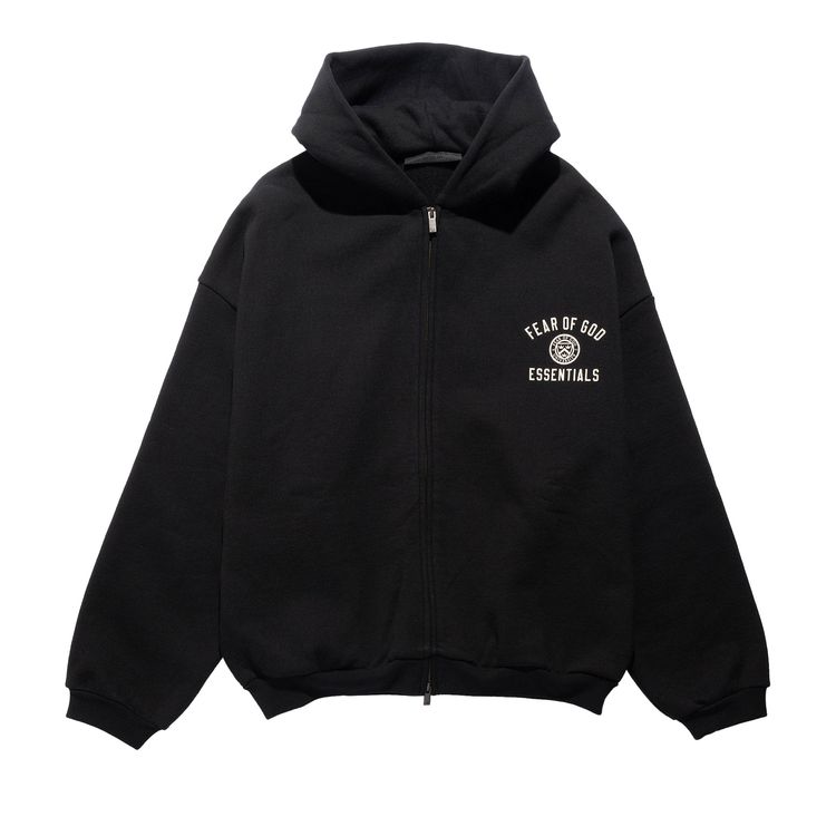 Buy Fear of God Essentials Heavy Fleece Full Zip Hoodie 'Black ...