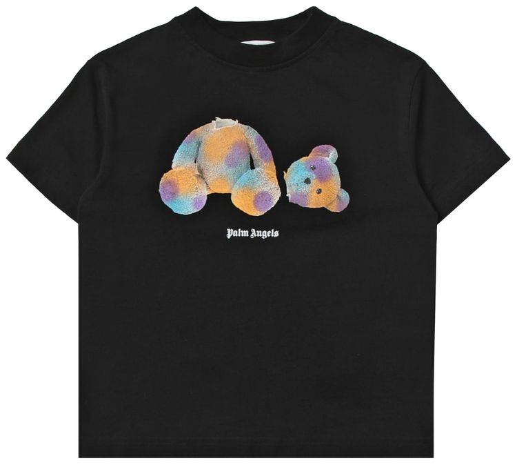 Palm Angels Kids Pop Bear T Shirt BlackTurquoise