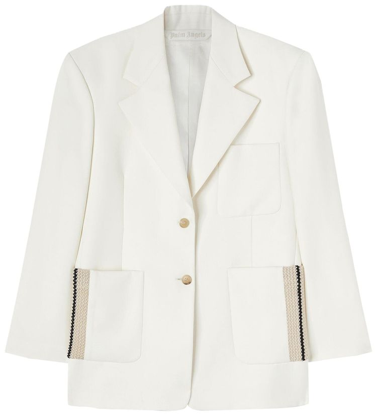 Palm Angels Knit Tape Blazer Off White