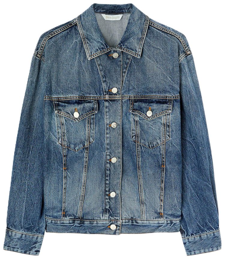 Palm Angels Palms Sunrise Denim Jacket Cobalt Blue