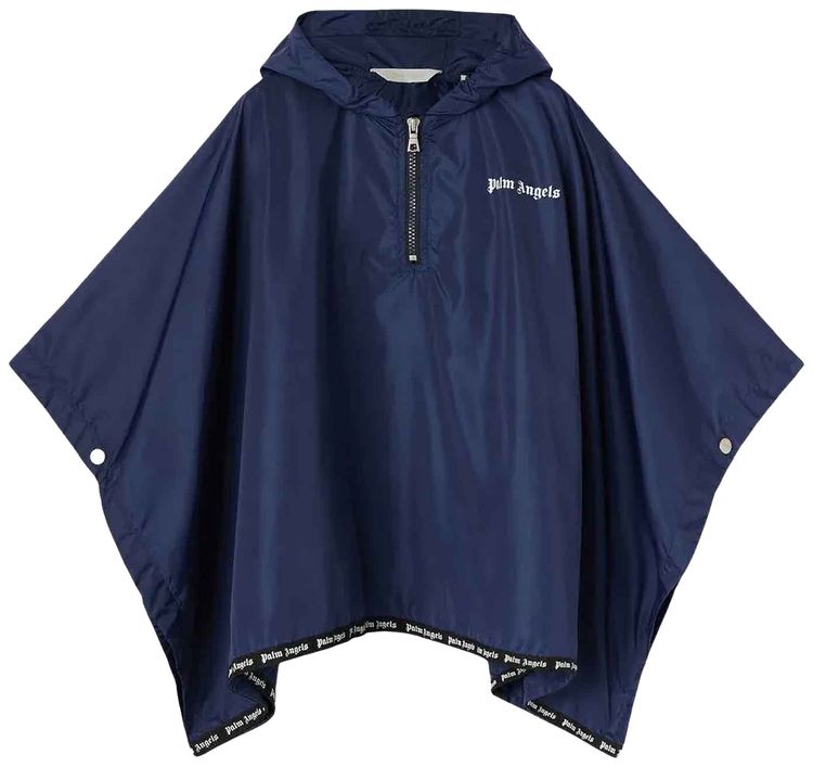 Palm Angels Kids Smiley Poncho Jacket Navy Blue