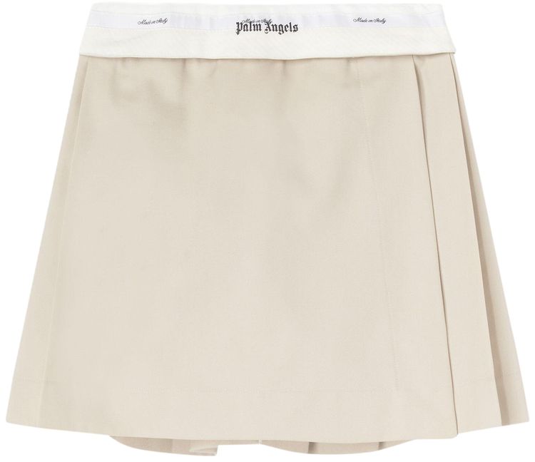 Palm Angels Reversed Waistband Chino Skirt Beige