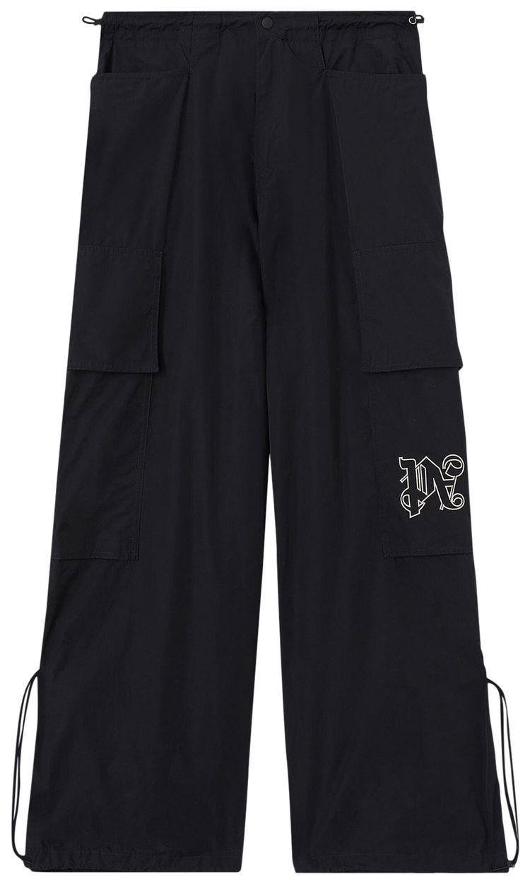 Palm Angels Monogram Parachute Pants Black