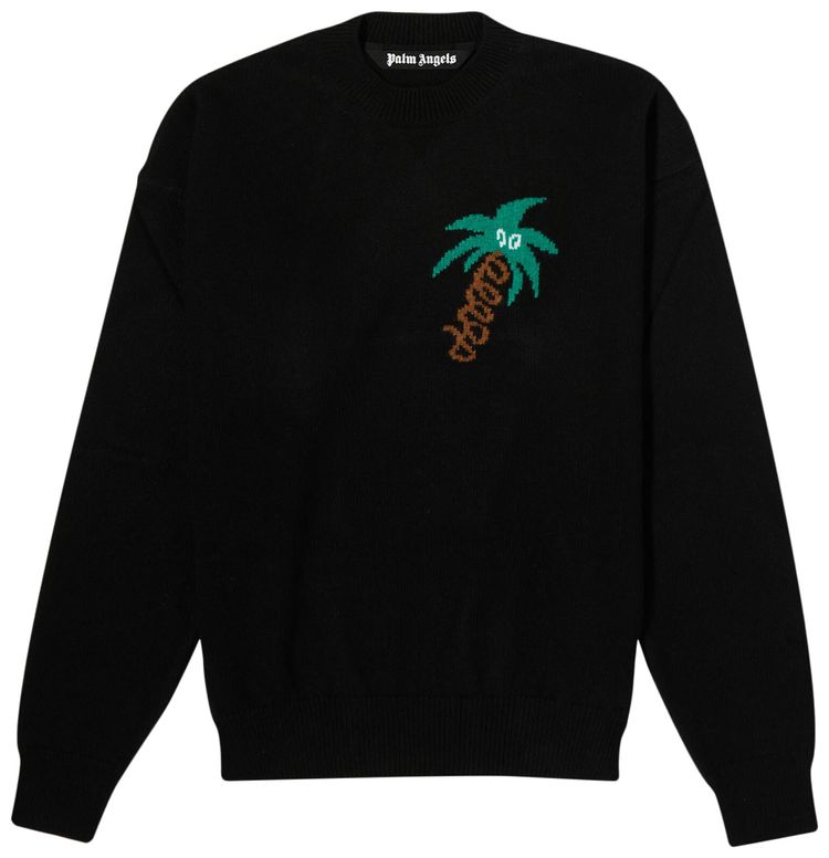 Palm Angels Sketchy Intarsia Sweater BlackGreen