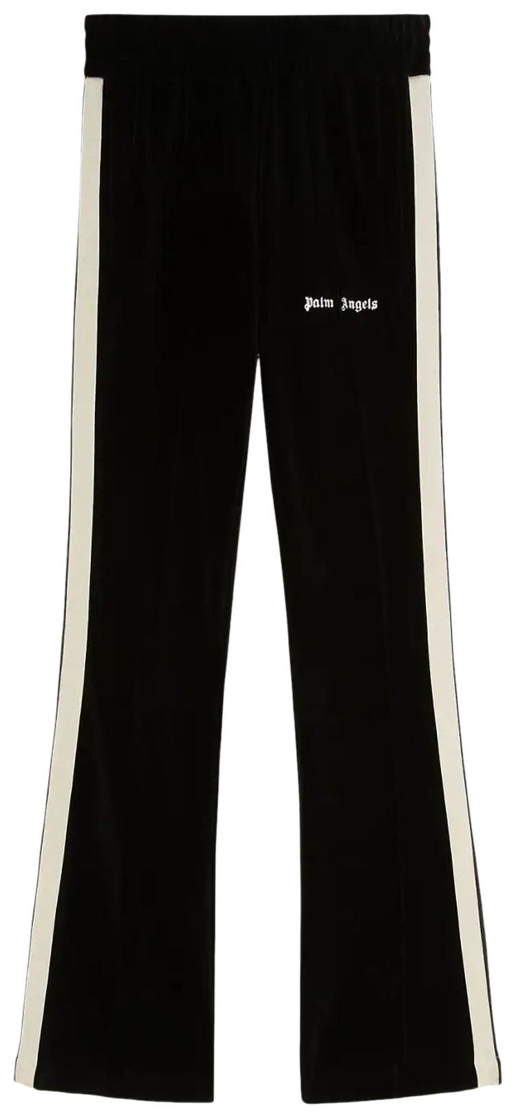 Palm Angels Velvet Flare Track Pants BlackOff White