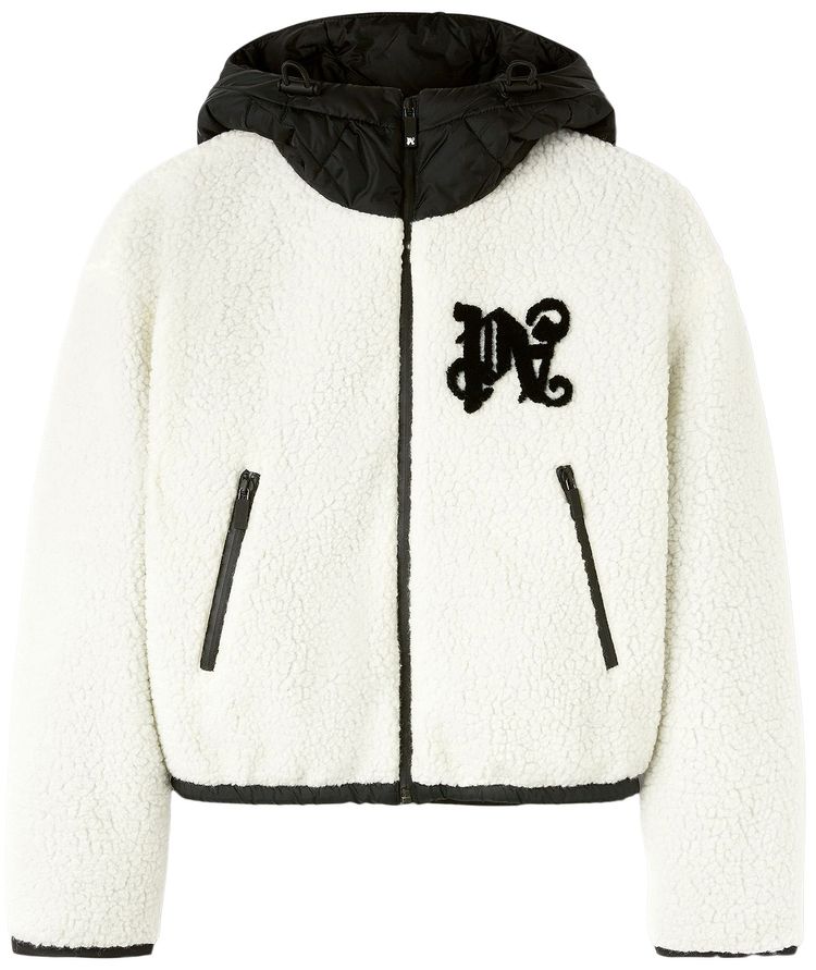 Palm Angels Monogram Cozy Ski Jacket WhiteBlack