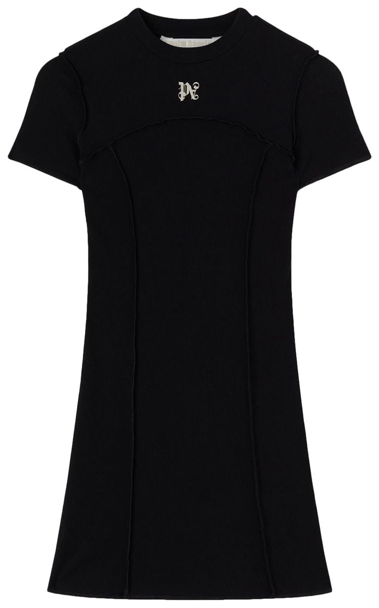 Palm Angels Monogram Mini Dress Black