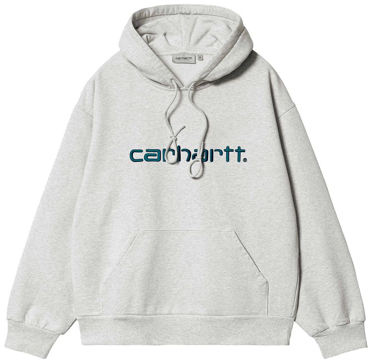 Carhartt WIP Logo Hoodie Ash HeatherDuck Blue