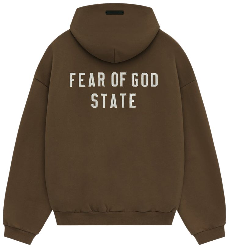 Fear of God Essentials Fleece Full Zip Hoodie Brown