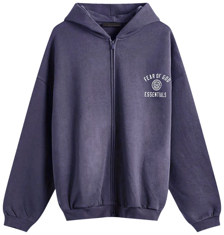 Fear of God Essentials Heavy Fleece Full Zip Hoodie Marine Blue