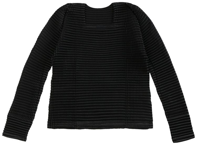 Issey Miyake Suede Like Pleats Shirt Black