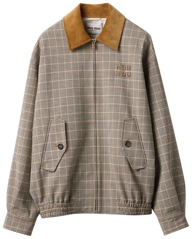 Miu Miu Double Check Jacket Cacao