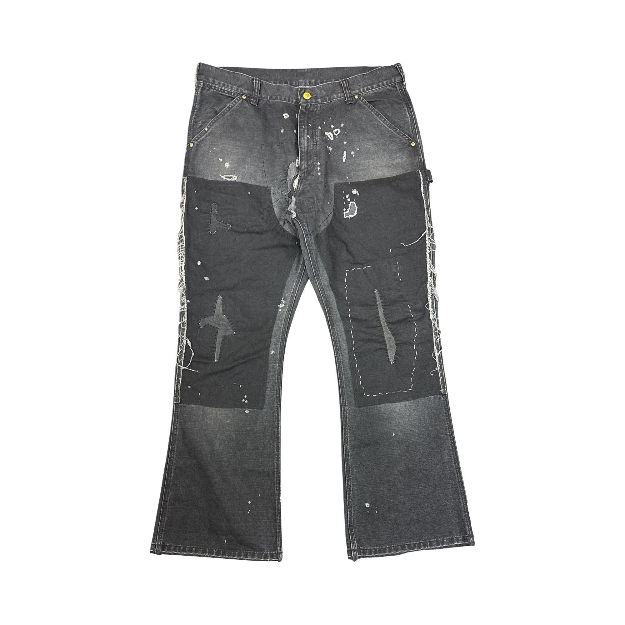 Buy SAINT Mxxxxxx Double Knee Duck Pants 'Black' - SM YS1 0000 067