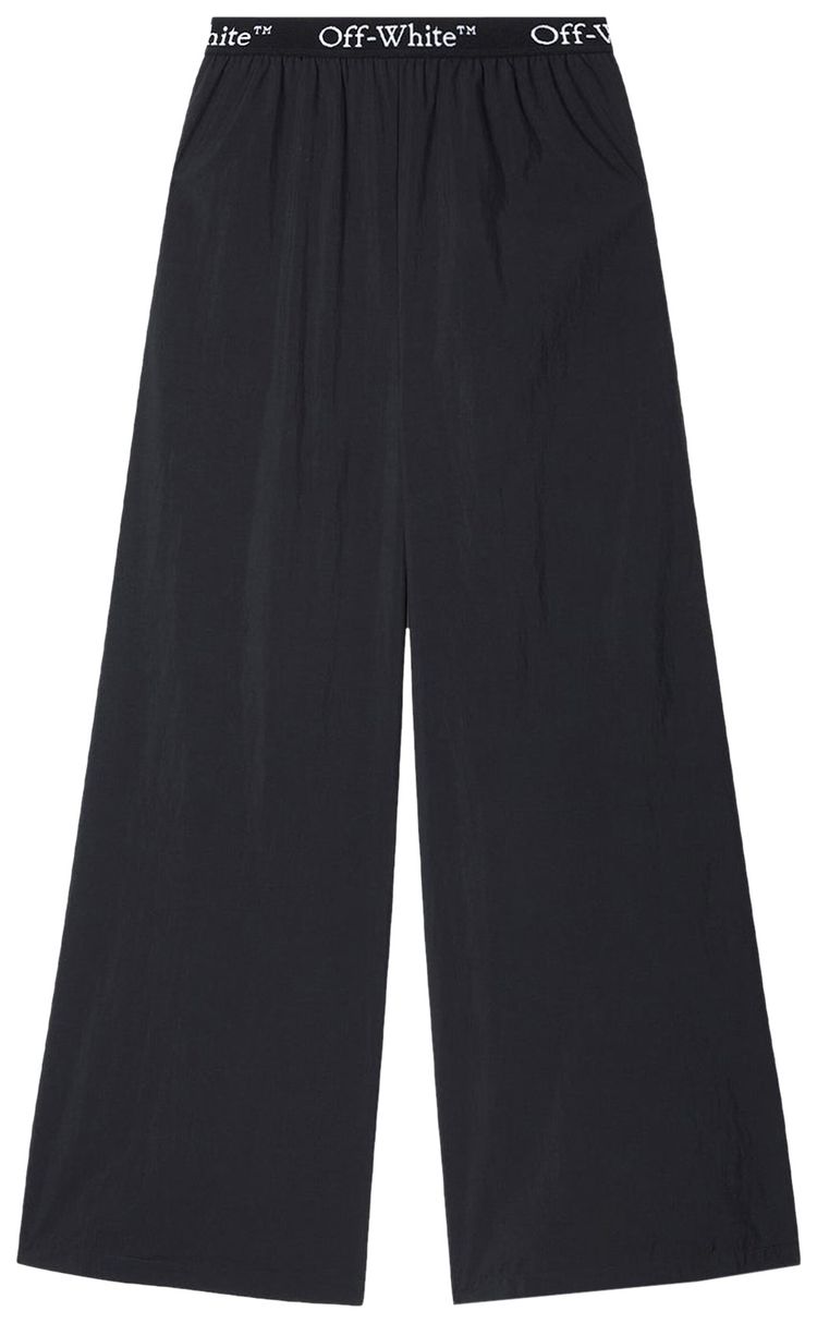 Off White Logo Band Nylon Pants Black