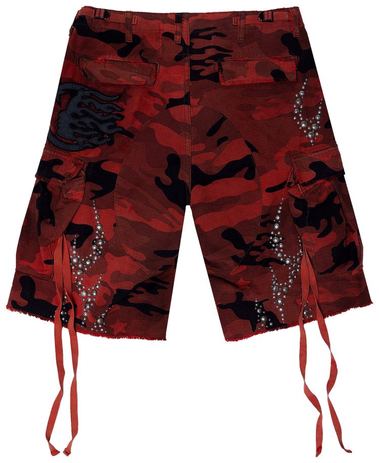 Hellstar Studded Cargo Shorts Red Camo