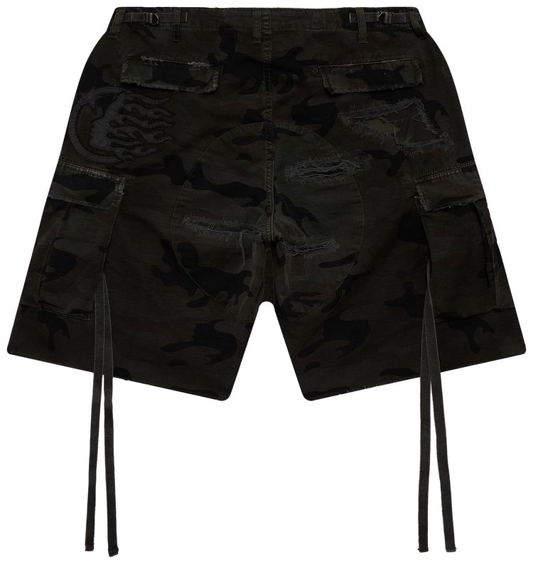 Hellstar Distressed Cargo Shorts Black