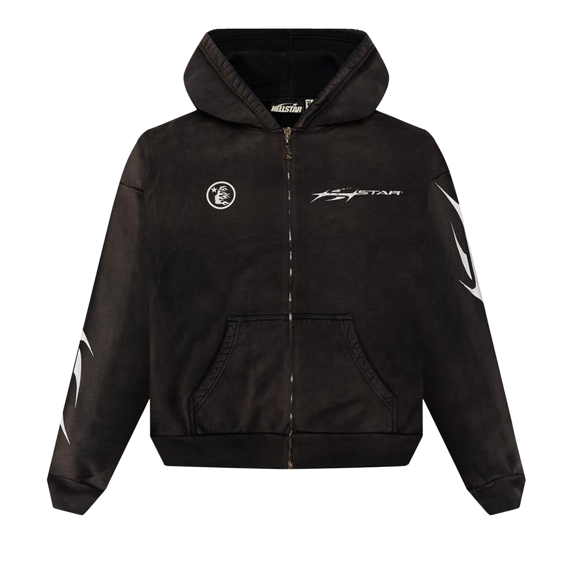 Buy Hellstar Logo Zip-Up Hoodie 'Black' - HSCXZIP01 BLAC | GOAT CA