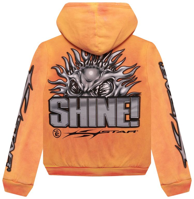 Hellstar Sun Zip Up Hoodie Orange