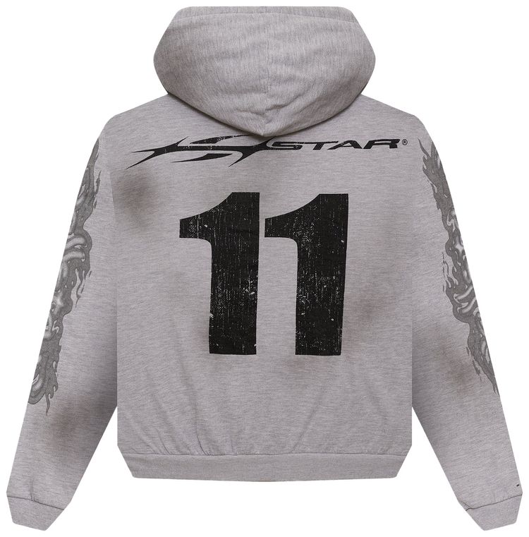 Hellstar Yoga Zip Up Hoodie Grey
