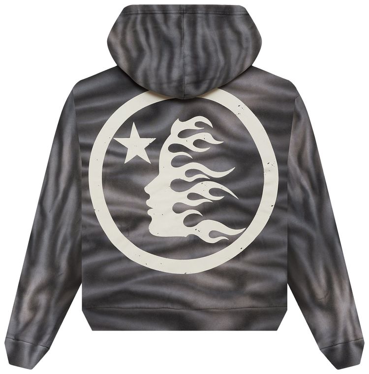 Hellstar Classic Logo Airbrush Zip Up Hoodie White