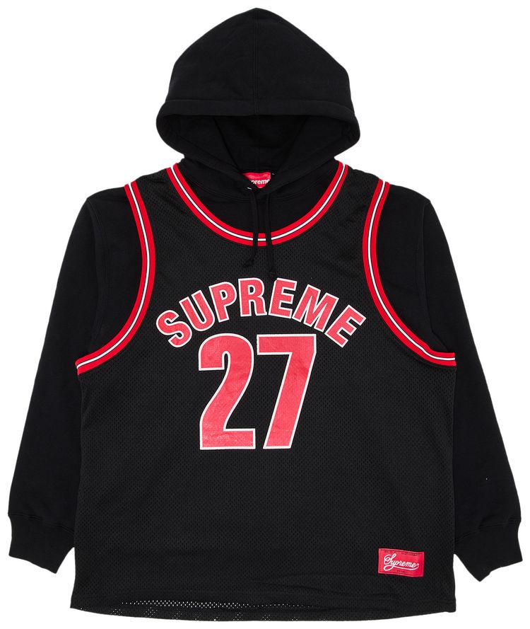 Supreme Basketball Jersey Hooded Sweatshirt Black