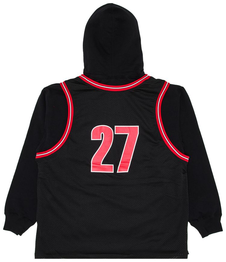 Supreme Basketball Jersey Hooded Sweatshirt Black