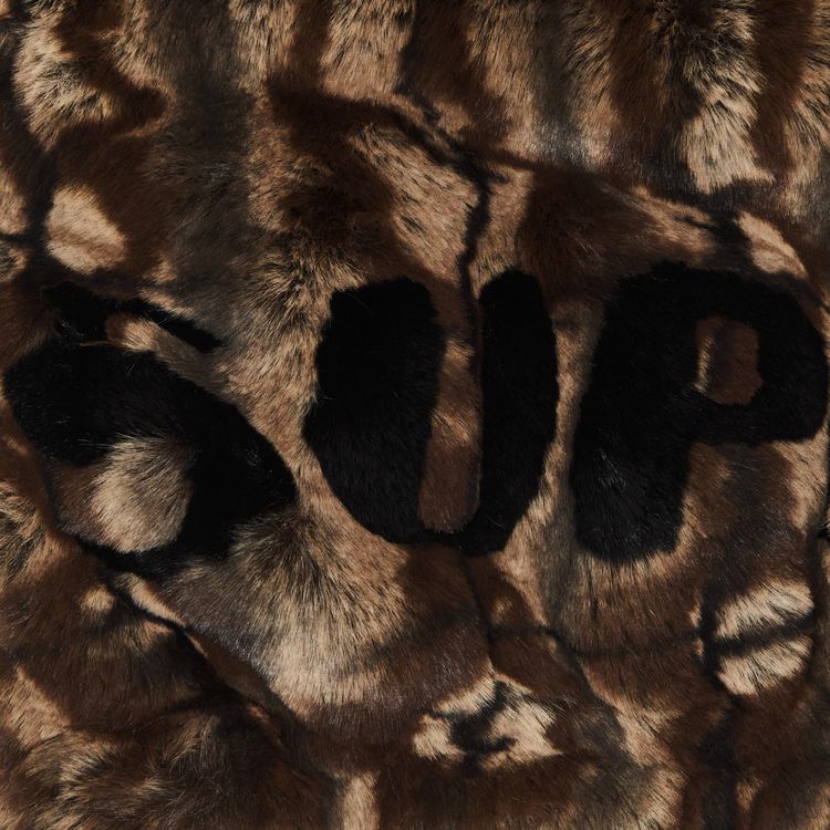 Supreme Faux Fur Hooded Vest Brown