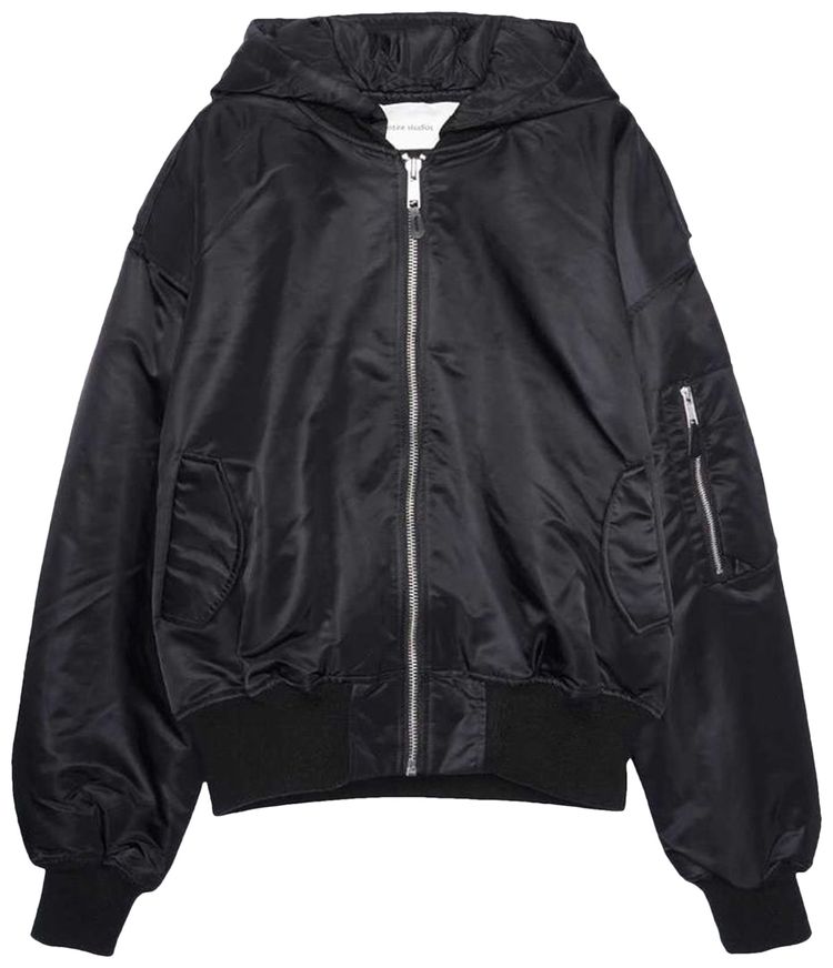 Entire Studios Hooded Broad Bomber Jacket Oil