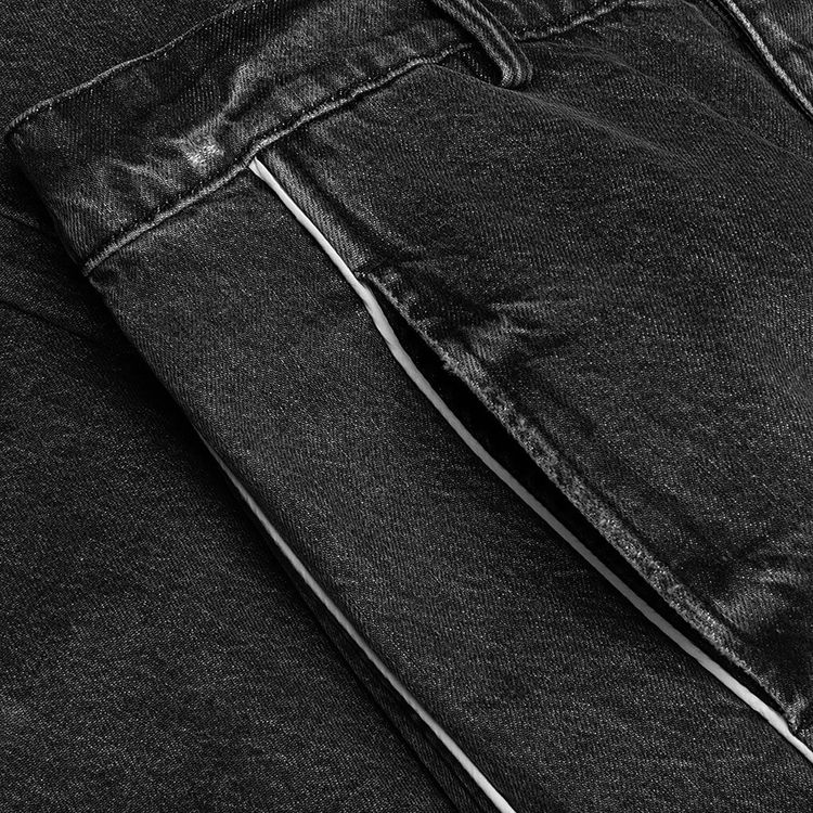 Nahmias Denim Track Logo Cargo Pants Dark Wash