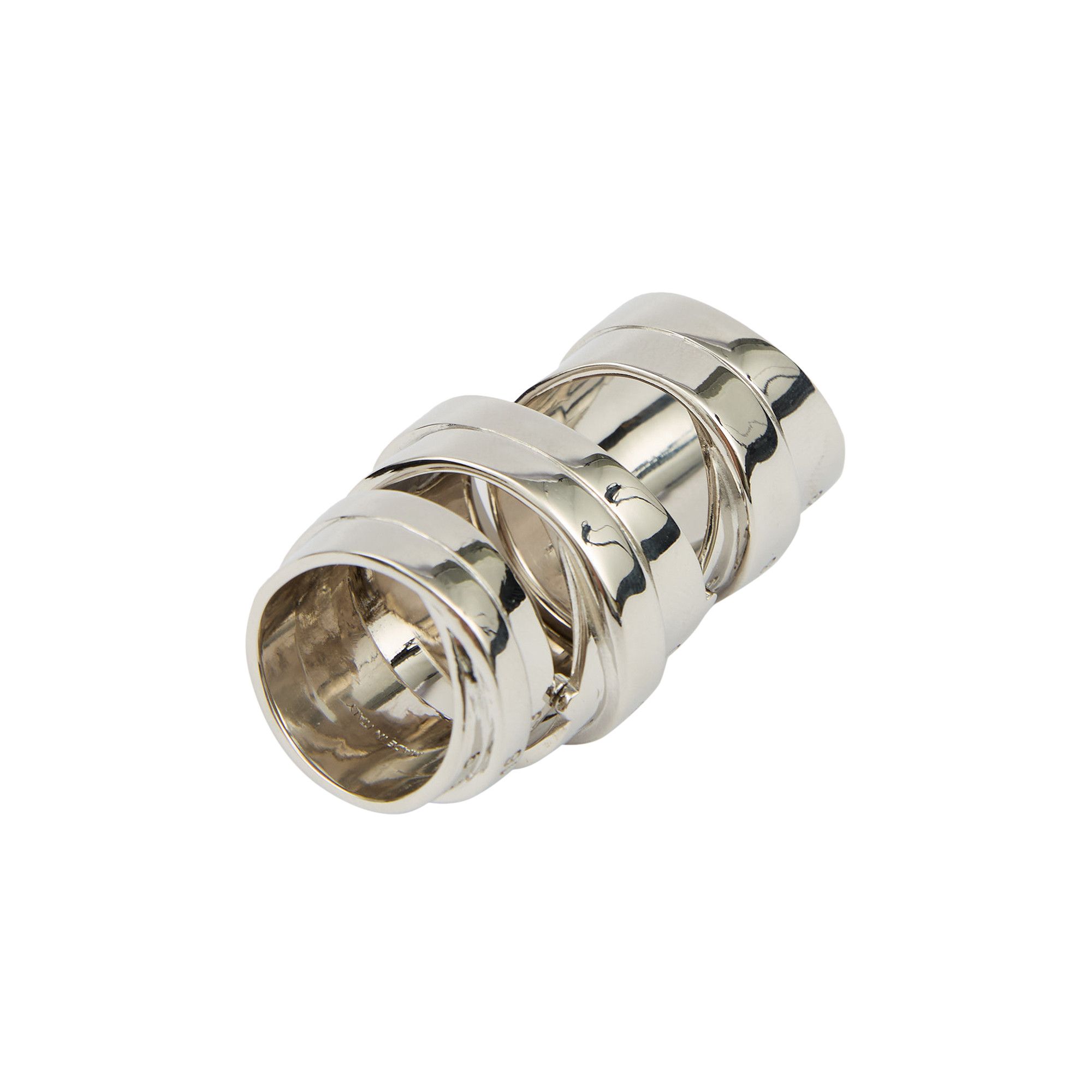 MM6 Maison Margiela: Silver Minimal Logo 6MM Pendant Ring