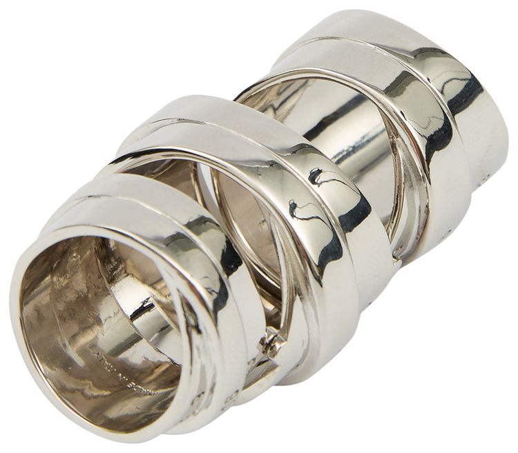 MM6 Maison Margiela Minimal Logo Ring Polished Palladio