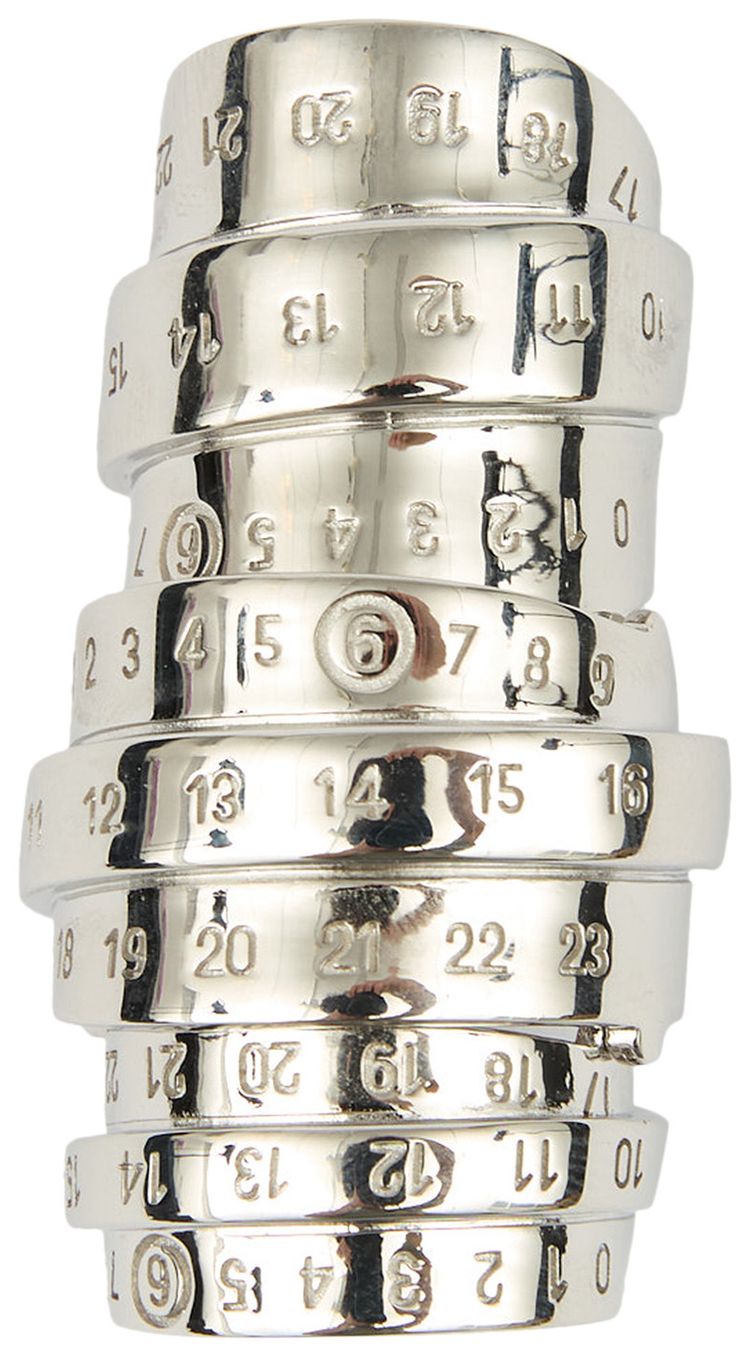 MM6 Maison Margiela Minimal Logo Ring Polished Palladio