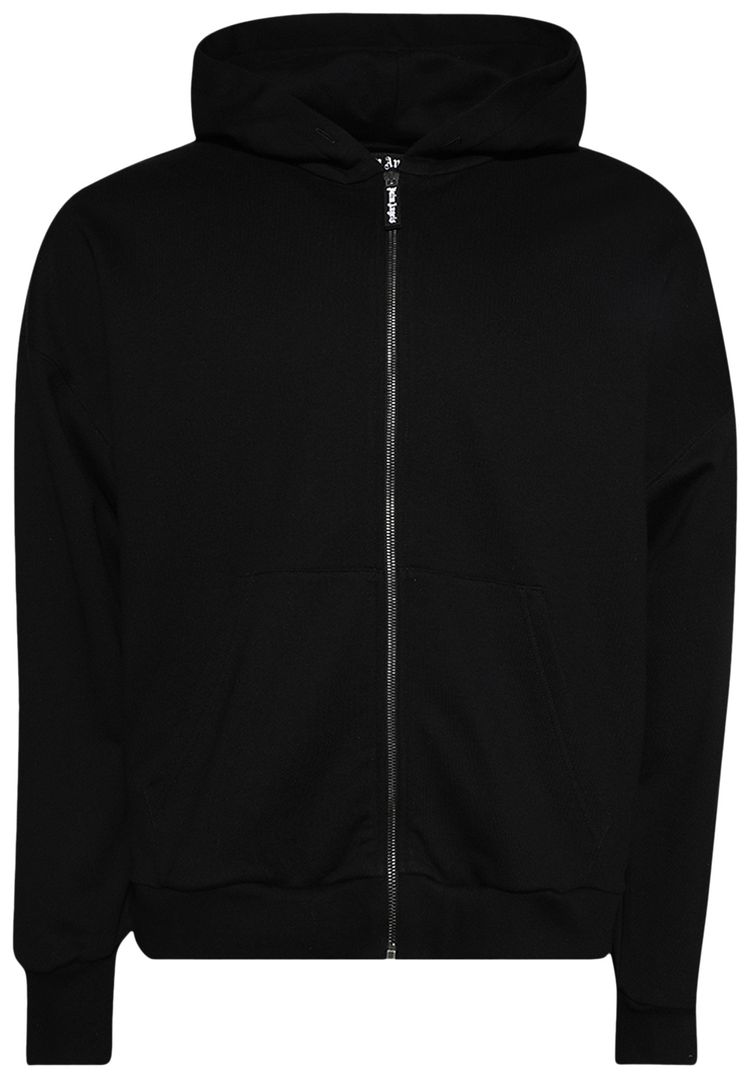 Palm Angels Ivy Pin Up Zipped Hoodie Black
