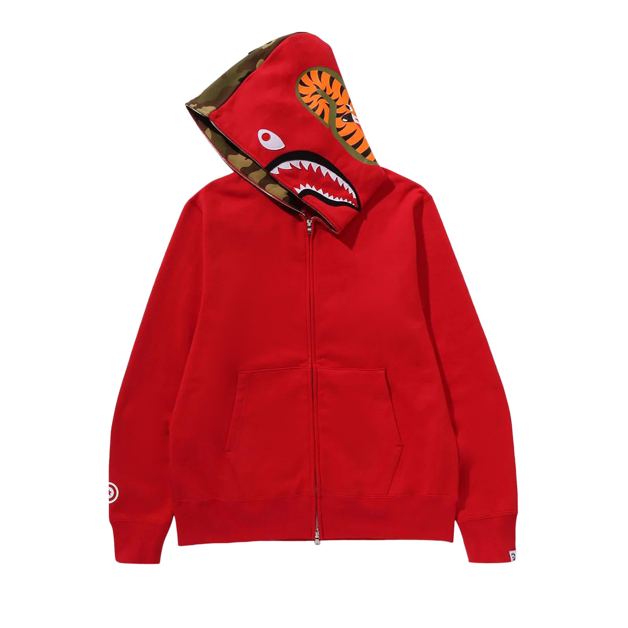 Buy BAPE 1st Shark Full Zip Hoodie 'Red' - 1K70 115 005 RED | GOAT