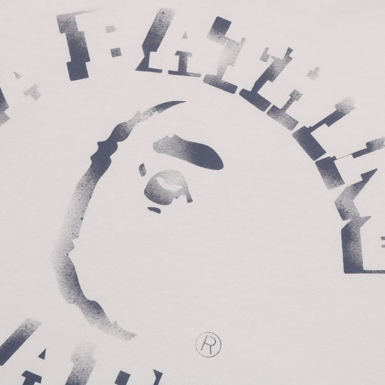 BAPE Garment Dye Spray Print College Relaxed Fit Tee Ivory