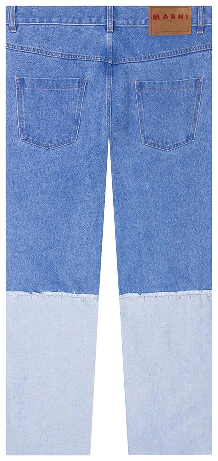 Marni Contrast Denim Trousers Cobalt