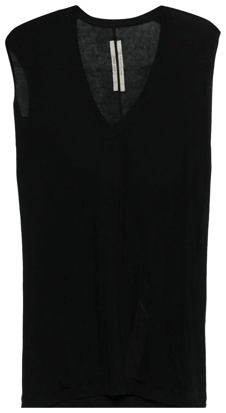 Rick Owens Deep V Sleeveless T Shirt Black