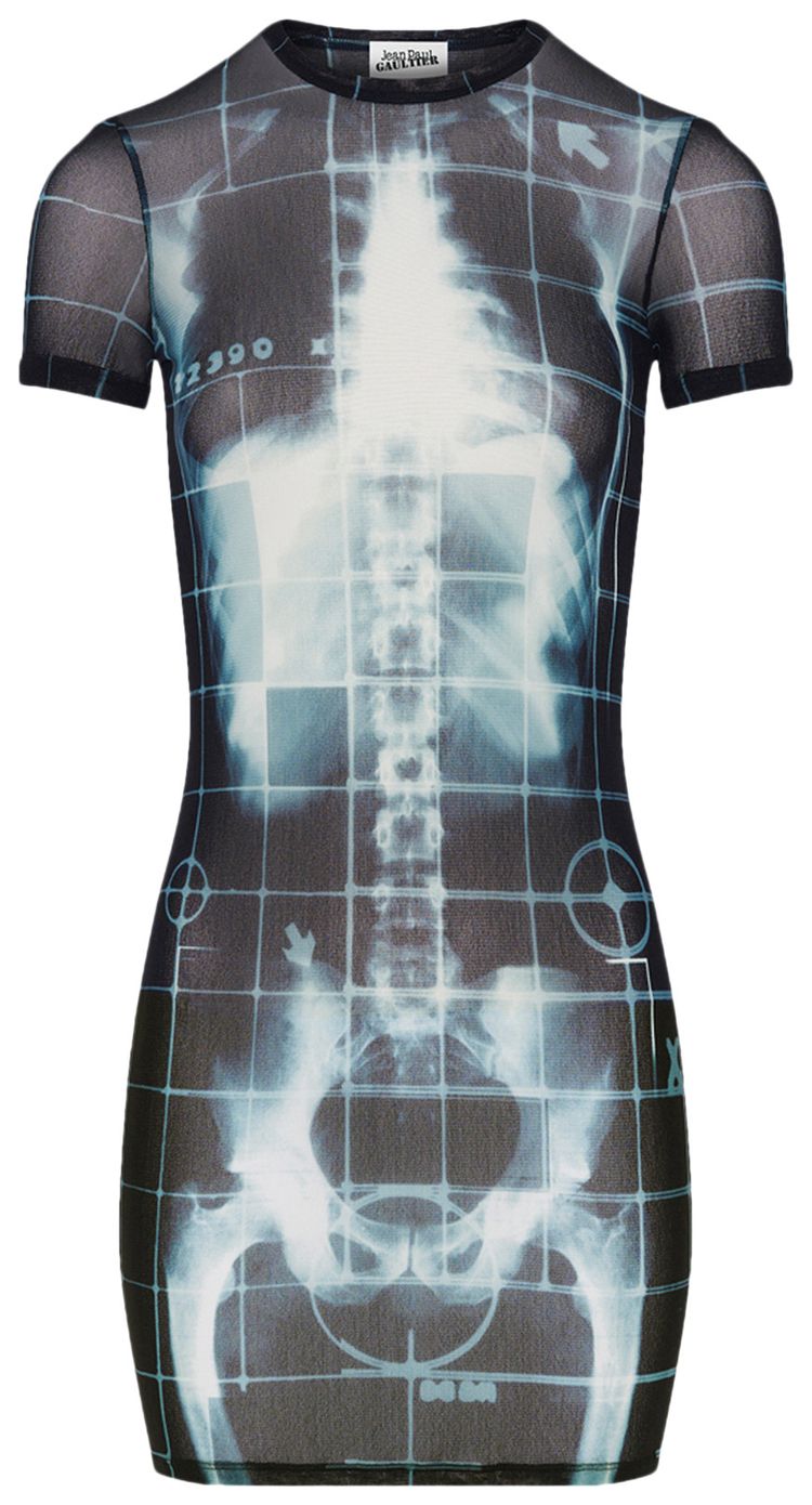 Jean Paul Gaultier Short Squeletor Dress BlackNavyLight Blue