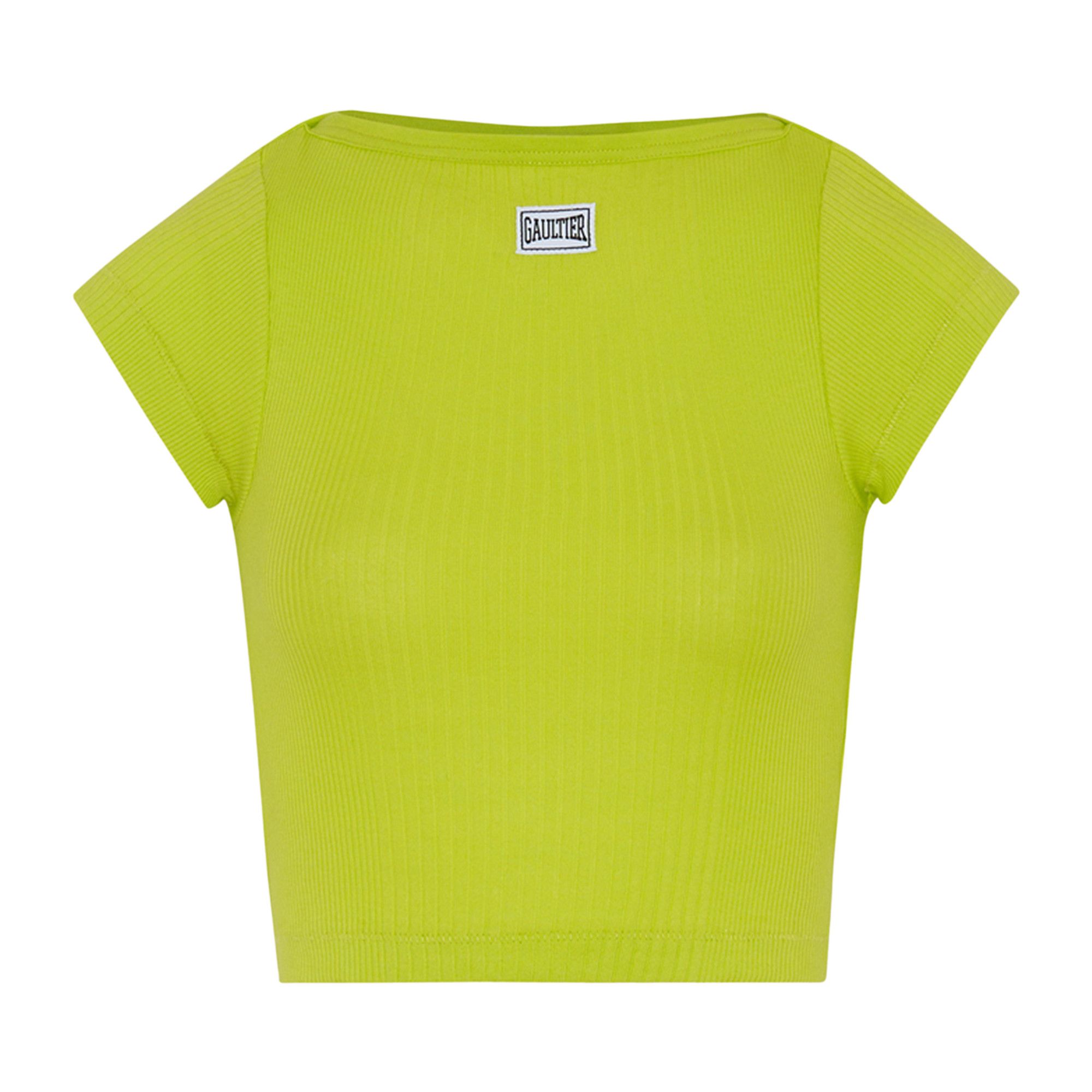 Buy Jean Paul Gaultier Cropped Baby Tee 'Lime' - 25 33 F