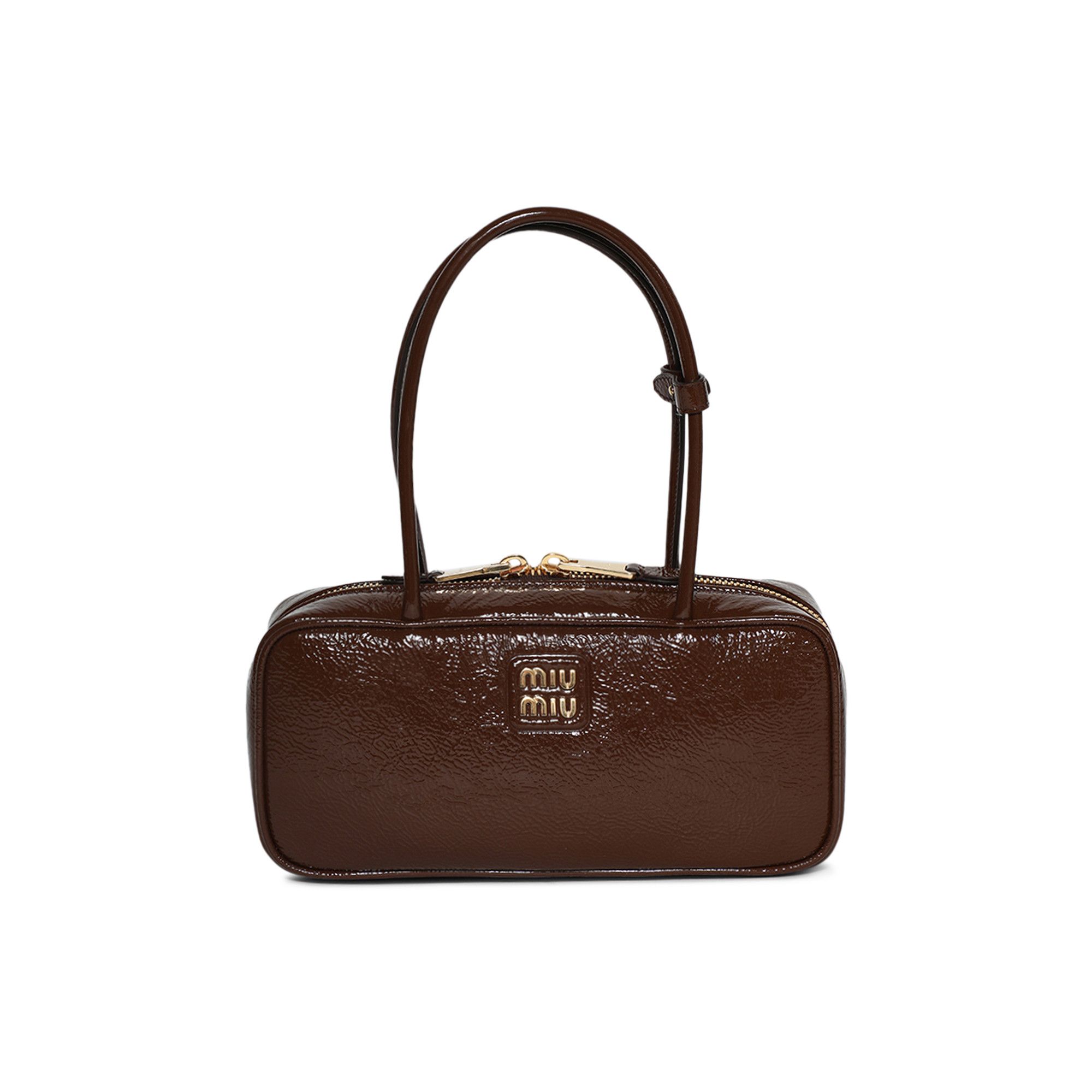 Miu Miu| (5BB173 ADNT F0BW5) Buy Miu Miu Beau Naplak Patent Leather Bag 'Palisander