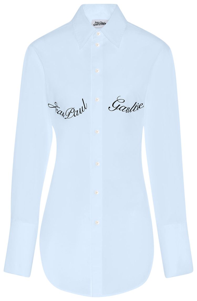 Jean Paul Gaultier Stretch Poplin Shirt Baby Blue