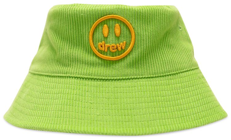 Drew House Smiley Corduroy Bucket Hat Lime Green