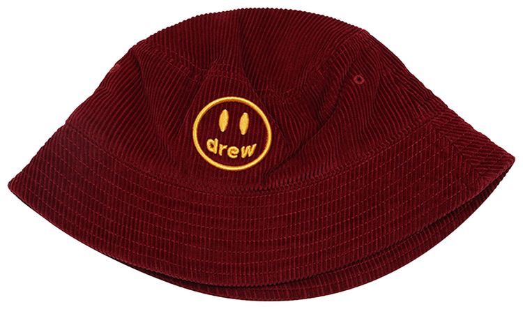 Drew House Mascot Smiley Corduroy Bucket Hat Claret