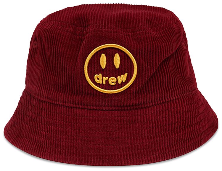 Drew House Mascot Smiley Corduroy Bucket Hat Claret
