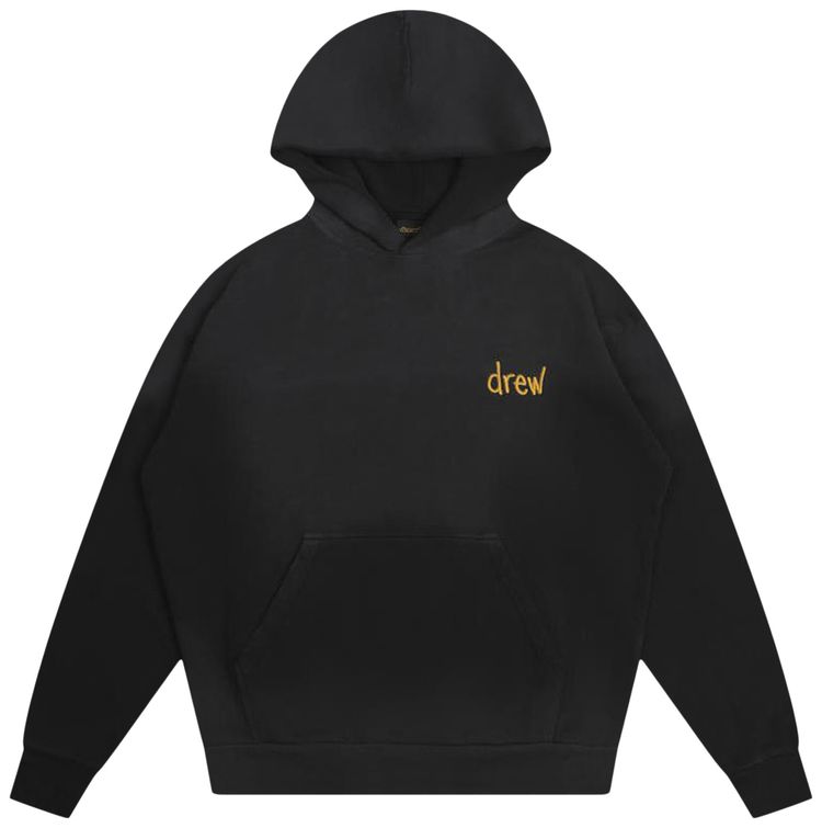 Drew House Hand Lettered Hooded Sweatshirt Faded Black