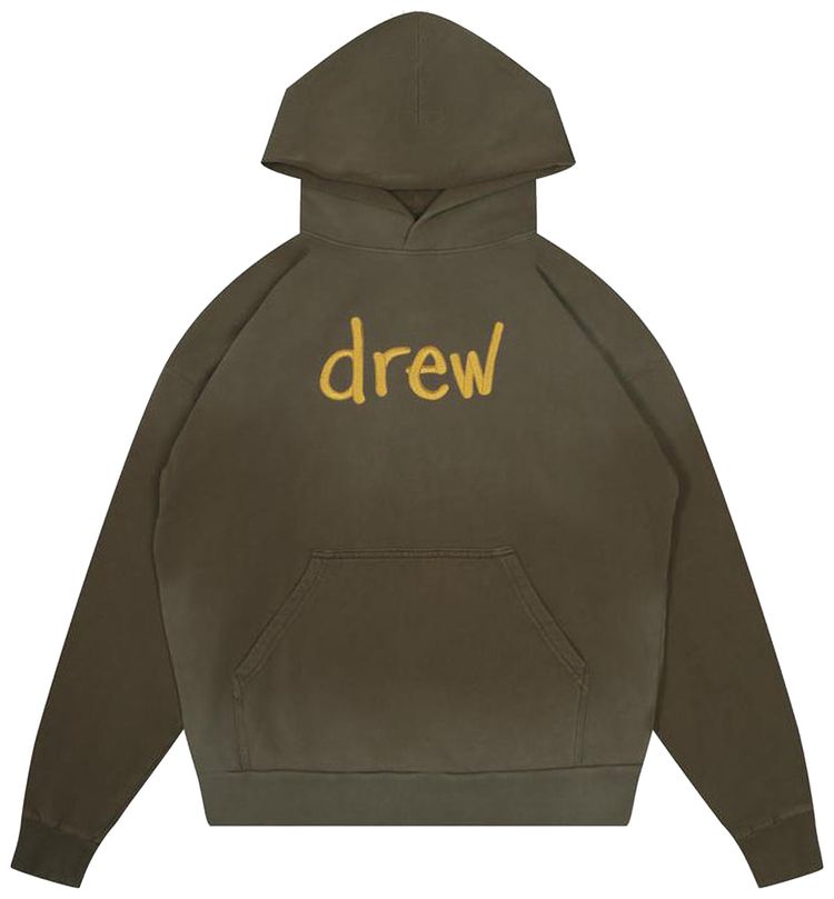 Drew House Scribble Oversized Hoodie Faded Olive Green