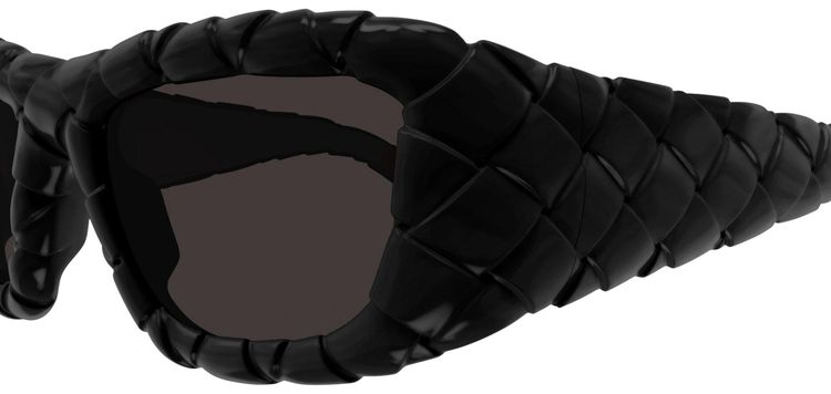 Bottega Veneta Intrecciato Round Sunglasses Black
