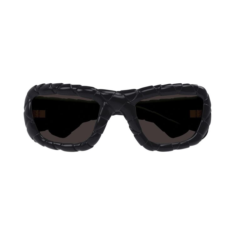 Bottega Veneta Intrecciato Round Sunglasses Black