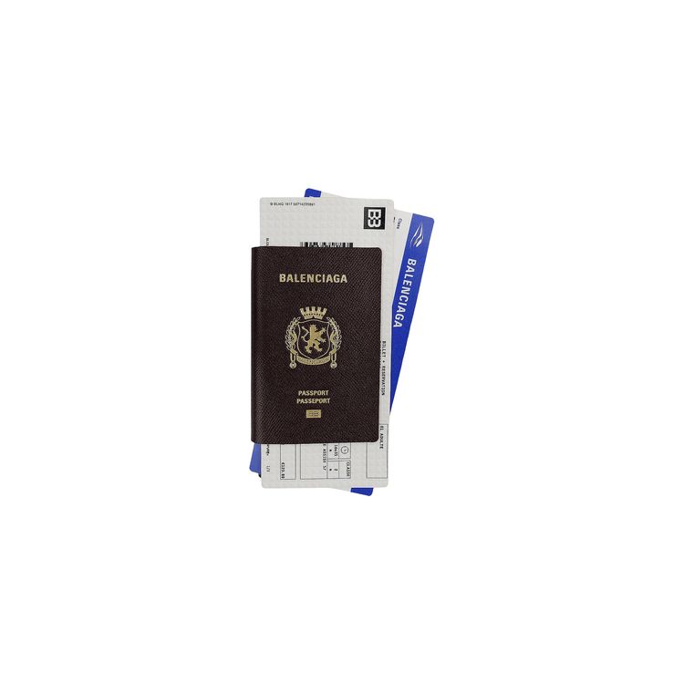 Balenciaga Passport Long Wallet Passport Burgundy